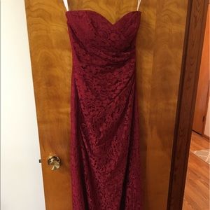 Apple Red David’s Bridal Bridesmaid Dress